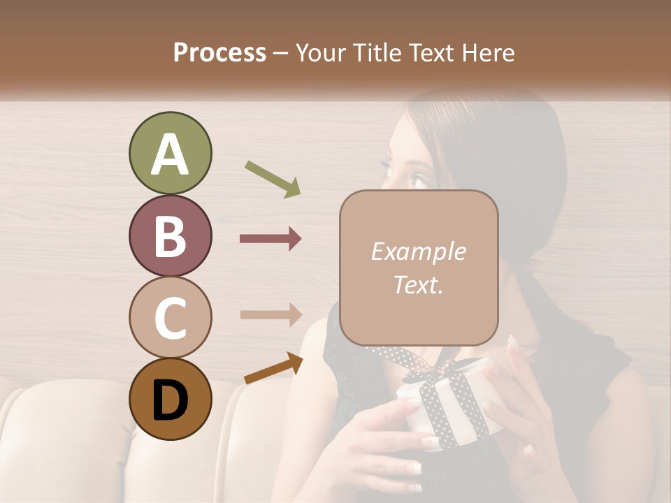 A Woman Sitting On A Couch With Her Hand On Her Chest PowerPoint Template