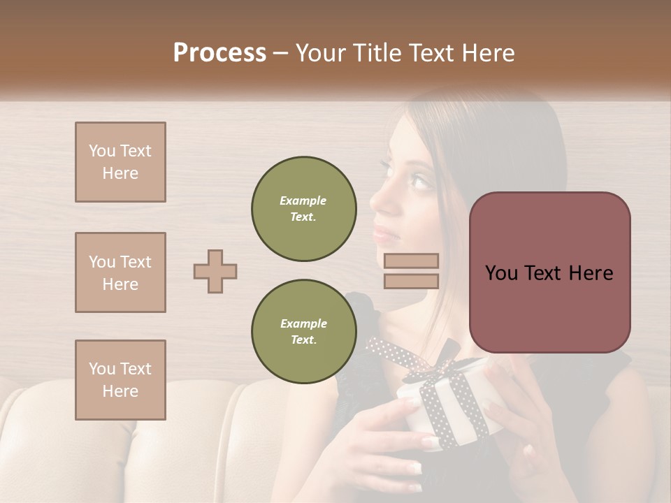 A Woman Sitting On A Couch With Her Hand On Her Chest PowerPoint Template