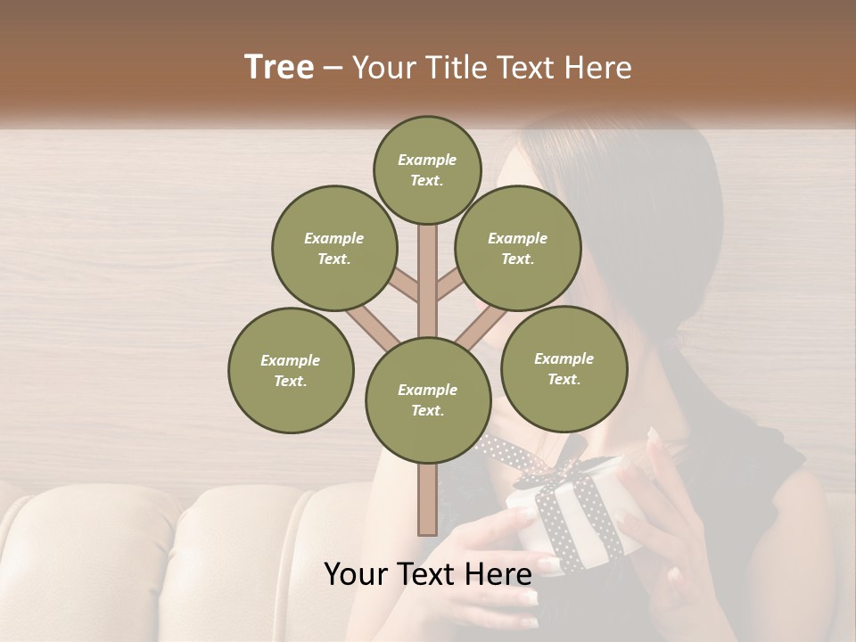 A Woman Sitting On A Couch With Her Hand On Her Chest PowerPoint Template