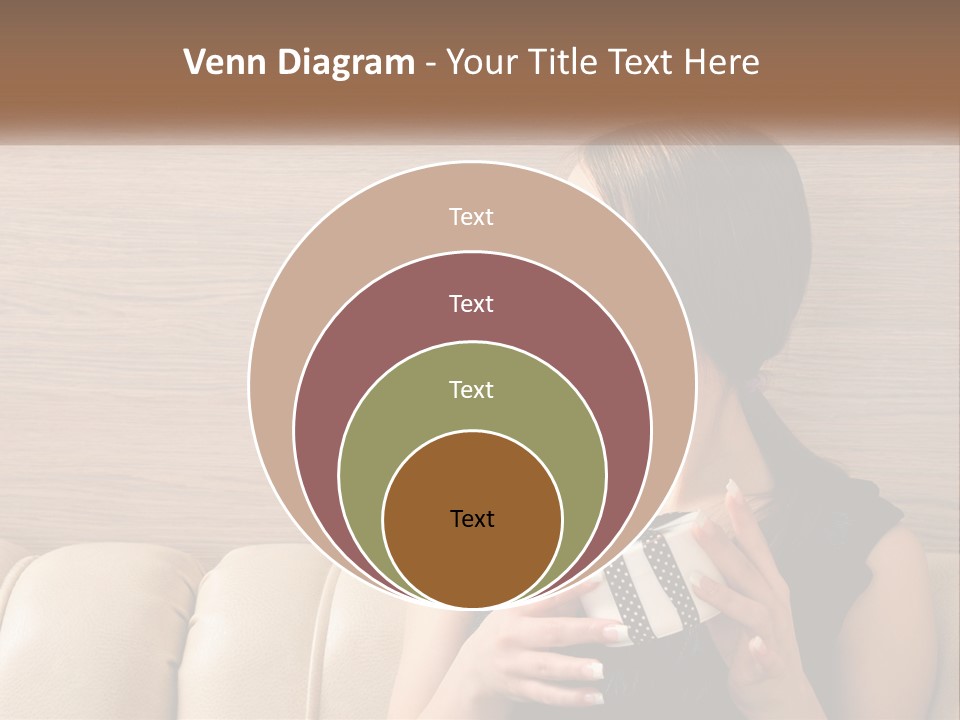A Woman Sitting On A Couch With Her Hand On Her Chest PowerPoint Template