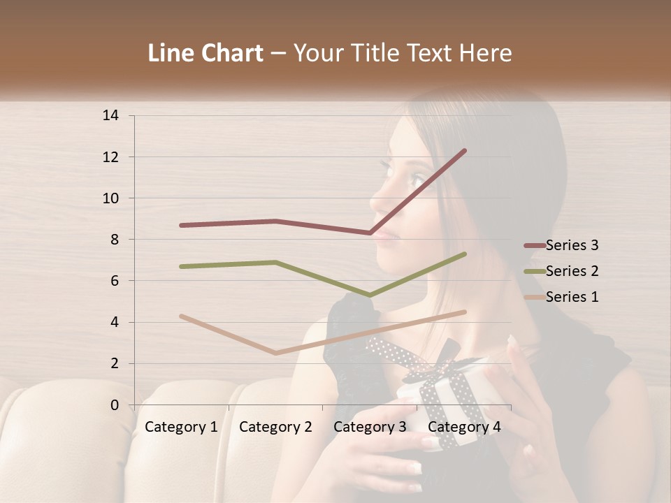 A Woman Sitting On A Couch With Her Hand On Her Chest PowerPoint Template