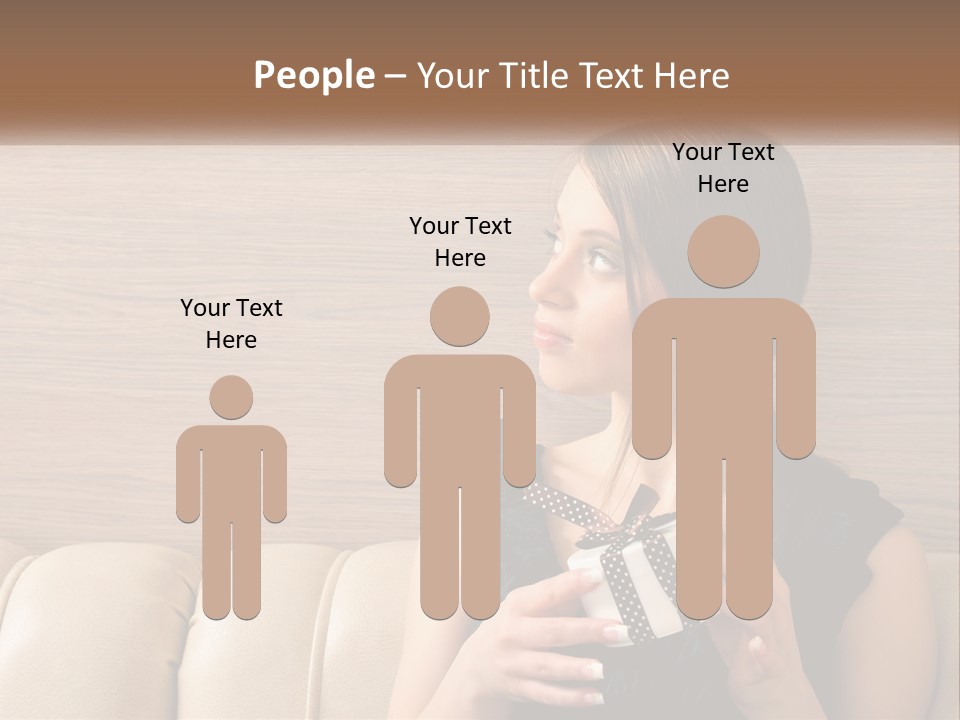 A Woman Sitting On A Couch With Her Hand On Her Chest PowerPoint Template