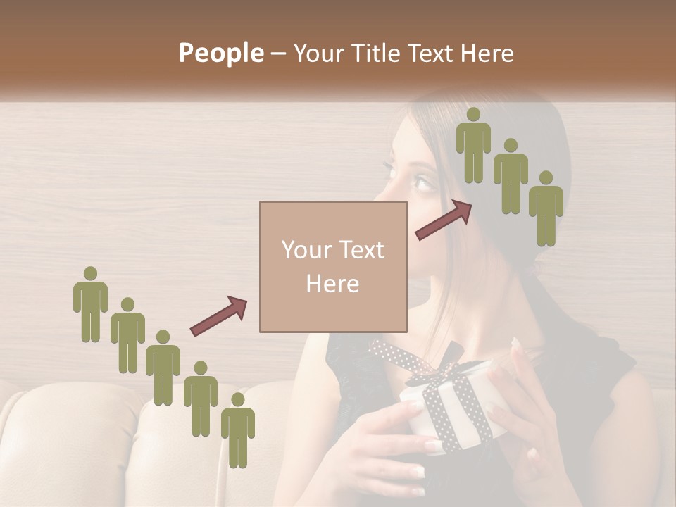 A Woman Sitting On A Couch With Her Hand On Her Chest PowerPoint Template