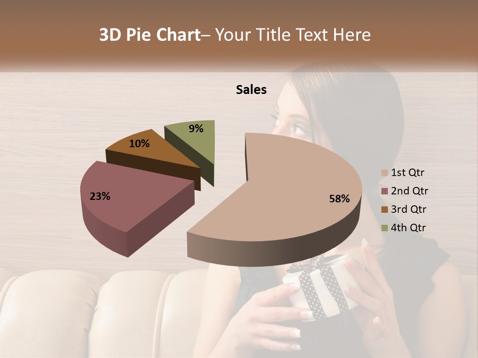 A Woman Sitting On A Couch With Her Hand On Her Chest PowerPoint Template