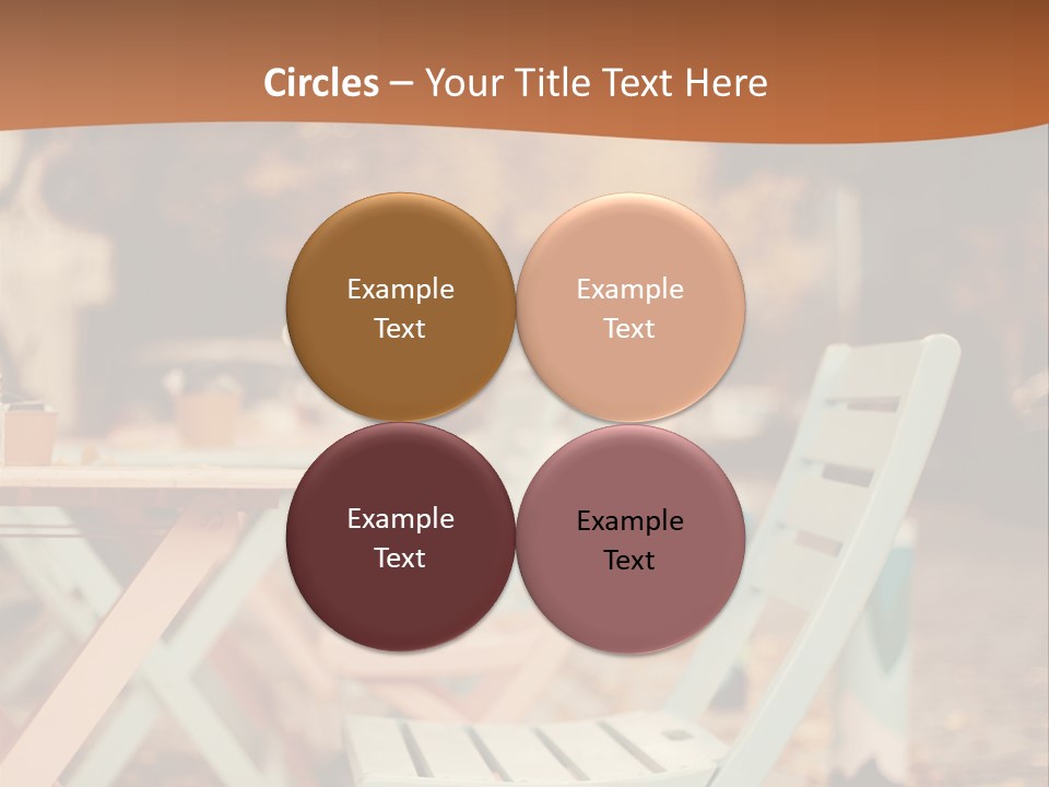 A Table And Chairs With A Cup Of Coffee On It PowerPoint Template