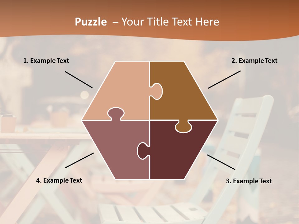 A Table And Chairs With A Cup Of Coffee On It PowerPoint Template