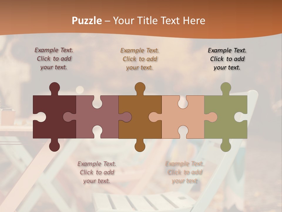 A Table And Chairs With A Cup Of Coffee On It PowerPoint Template