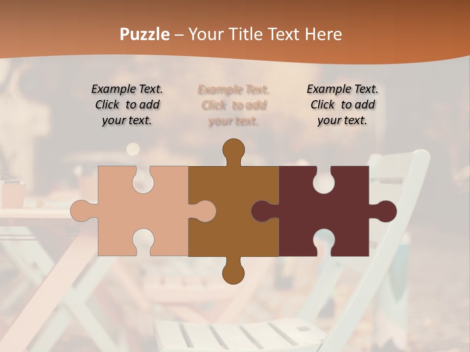 A Table And Chairs With A Cup Of Coffee On It PowerPoint Template