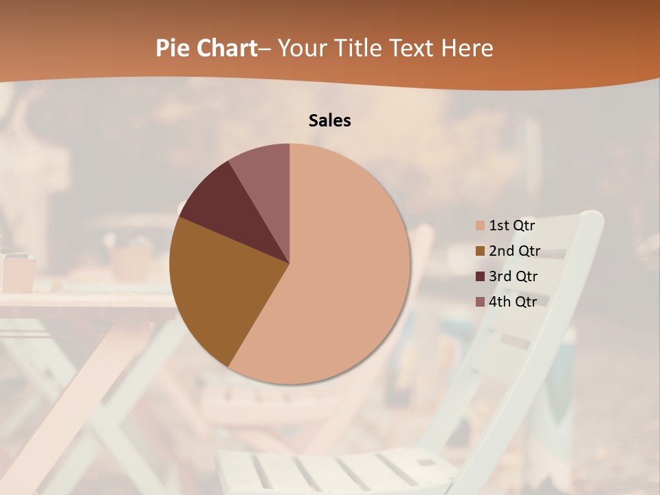 A Table And Chairs With A Cup Of Coffee On It PowerPoint Template