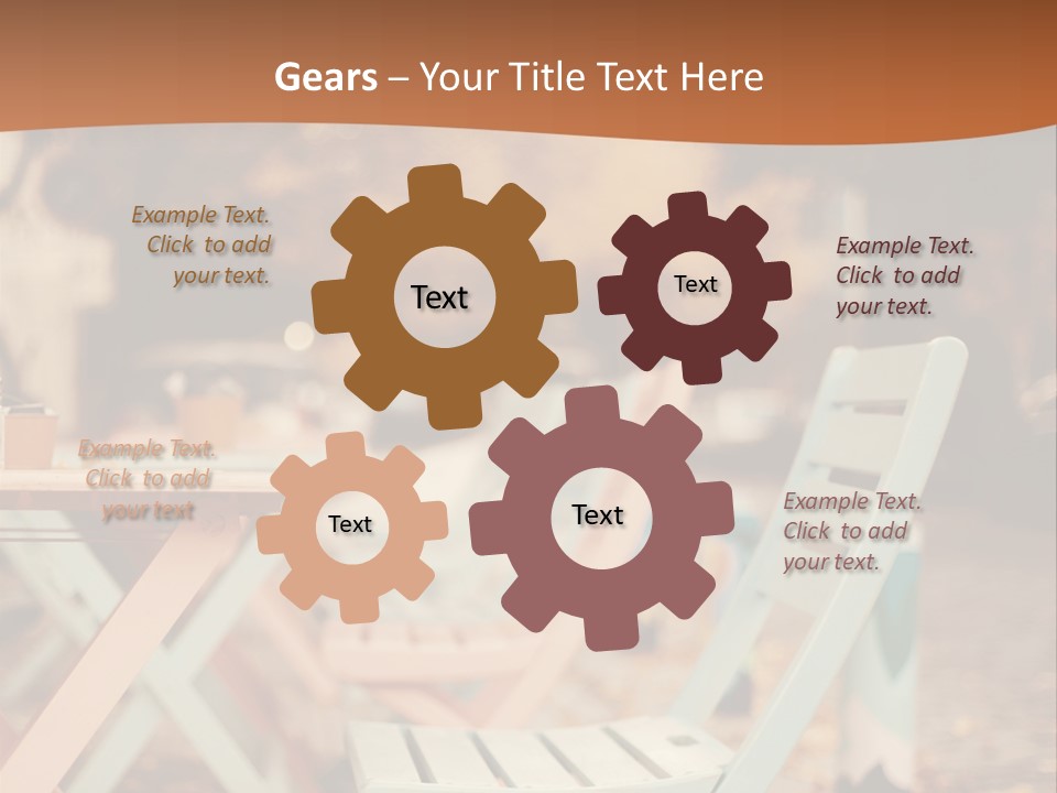 A Table And Chairs With A Cup Of Coffee On It PowerPoint Template