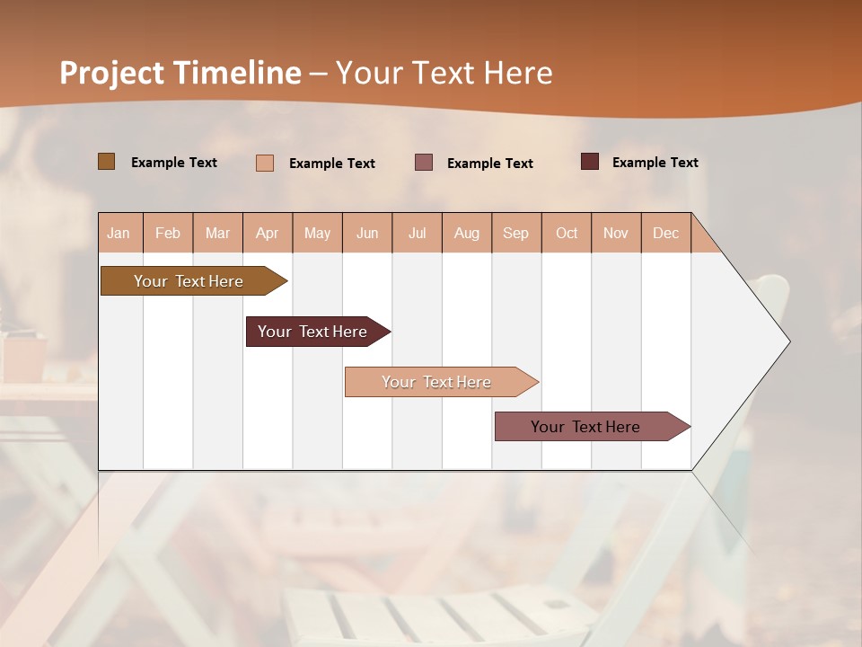 A Table And Chairs With A Cup Of Coffee On It PowerPoint Template