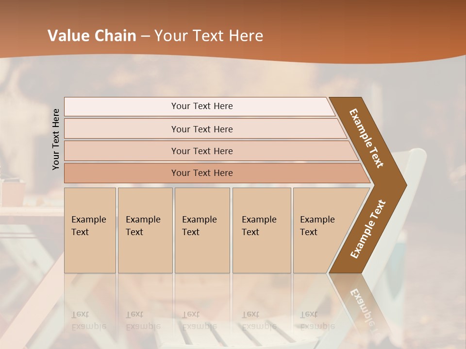 A Table And Chairs With A Cup Of Coffee On It PowerPoint Template