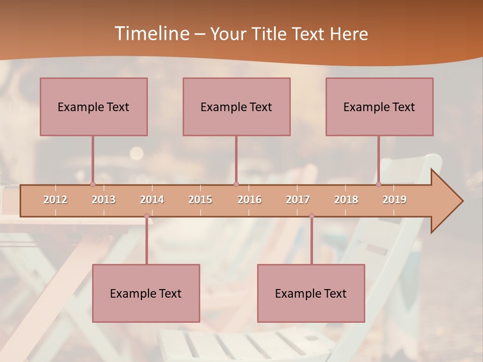 A Table And Chairs With A Cup Of Coffee On It PowerPoint Template
