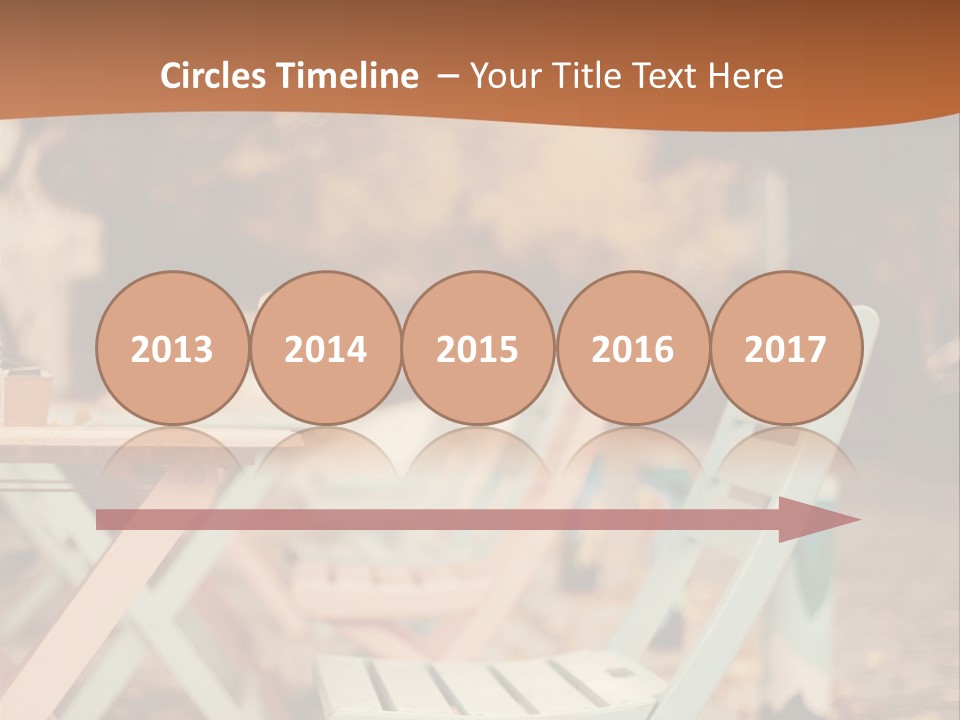 A Table And Chairs With A Cup Of Coffee On It PowerPoint Template