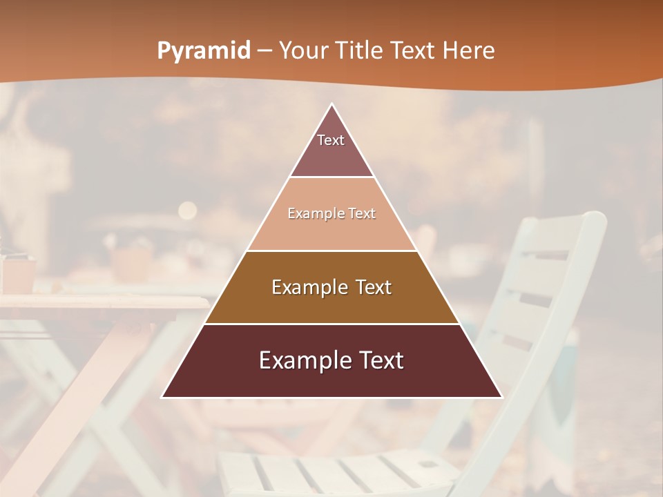 A Table And Chairs With A Cup Of Coffee On It PowerPoint Template