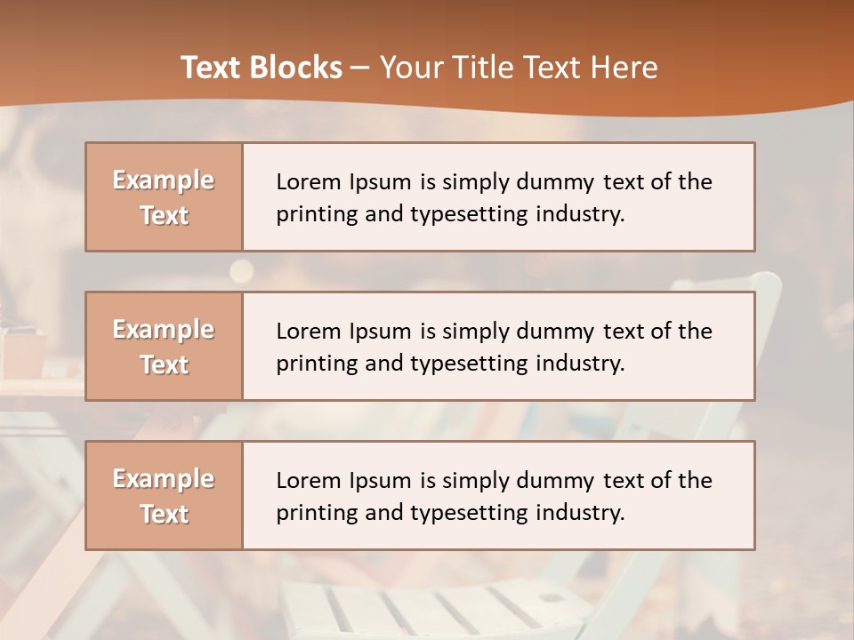A Table And Chairs With A Cup Of Coffee On It PowerPoint Template