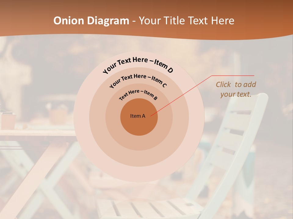 A Table And Chairs With A Cup Of Coffee On It PowerPoint Template