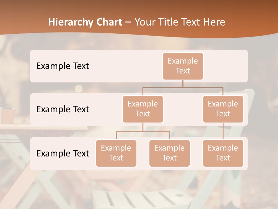 A Table And Chairs With A Cup Of Coffee On It PowerPoint Template