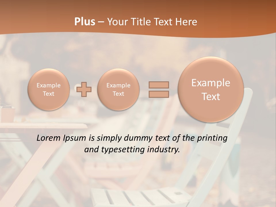 A Table And Chairs With A Cup Of Coffee On It PowerPoint Template