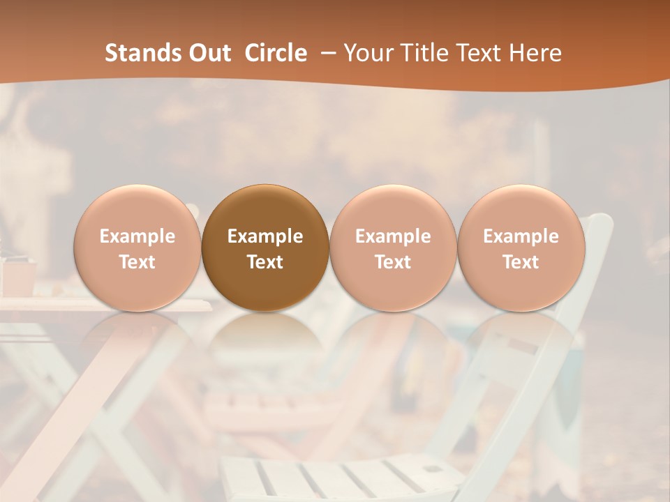 A Table And Chairs With A Cup Of Coffee On It PowerPoint Template
