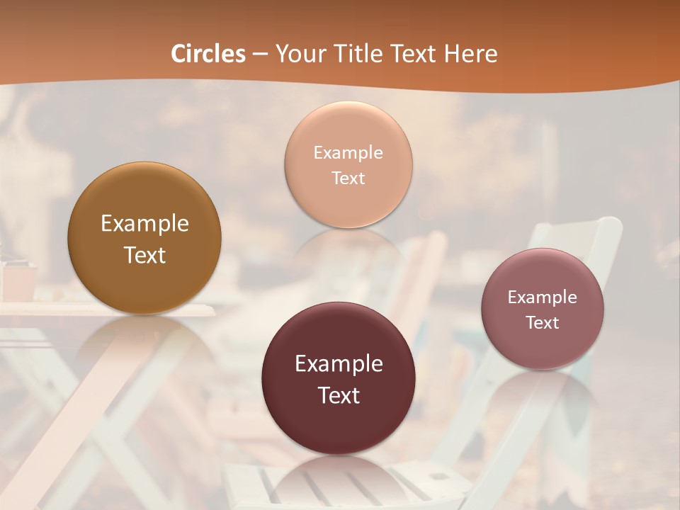 A Table And Chairs With A Cup Of Coffee On It PowerPoint Template