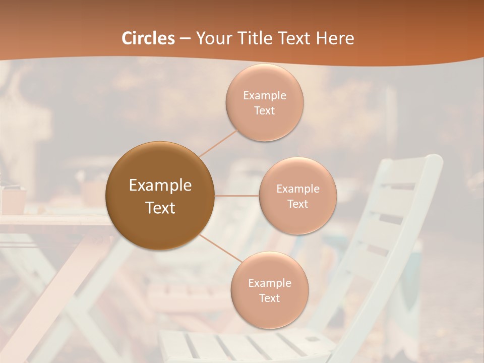 A Table And Chairs With A Cup Of Coffee On It PowerPoint Template