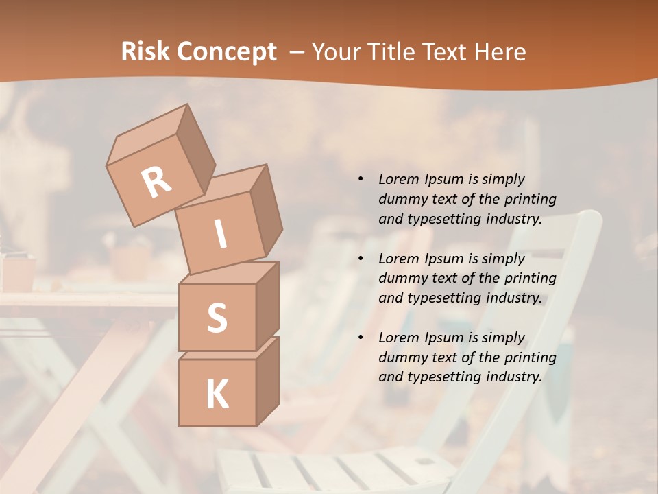 A Table And Chairs With A Cup Of Coffee On It PowerPoint Template