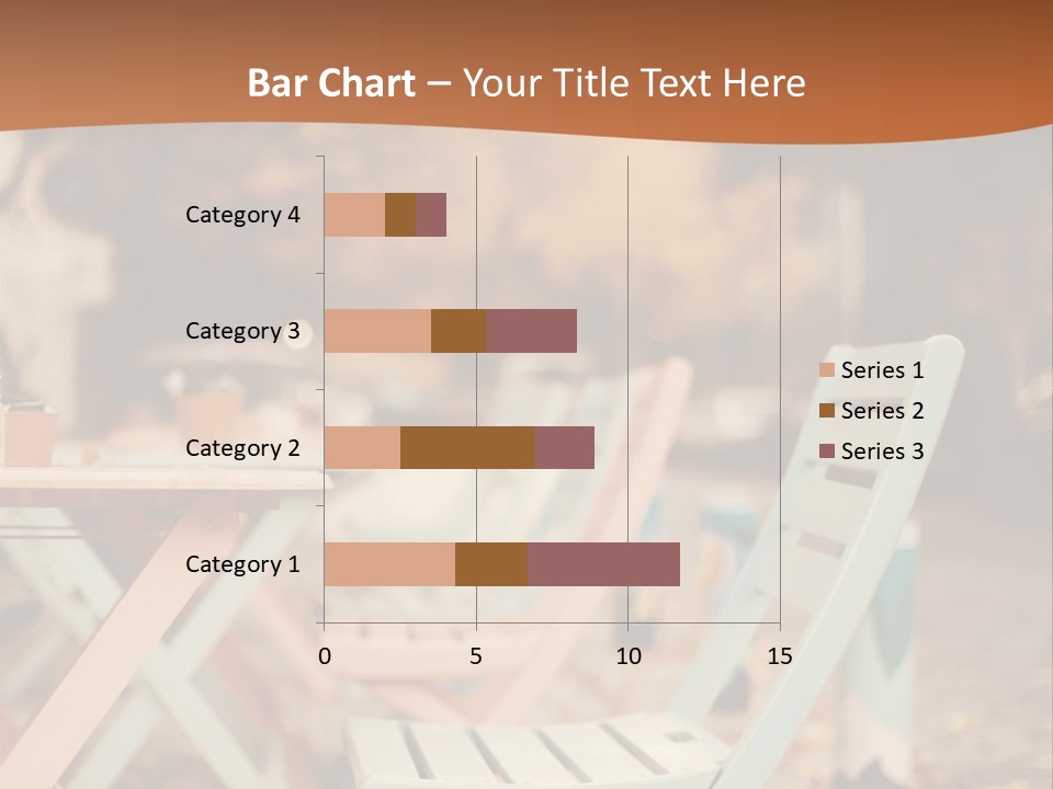 A Table And Chairs With A Cup Of Coffee On It PowerPoint Template