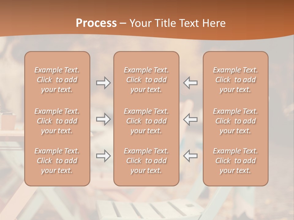 A Table And Chairs With A Cup Of Coffee On It PowerPoint Template