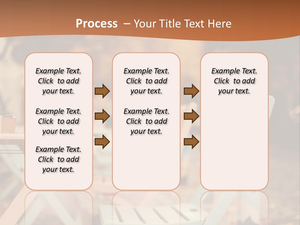 A Table And Chairs With A Cup Of Coffee On It PowerPoint Template