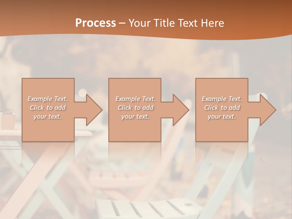 A Table And Chairs With A Cup Of Coffee On It PowerPoint Template