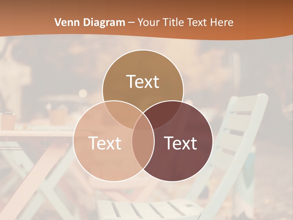 A Table And Chairs With A Cup Of Coffee On It PowerPoint Template