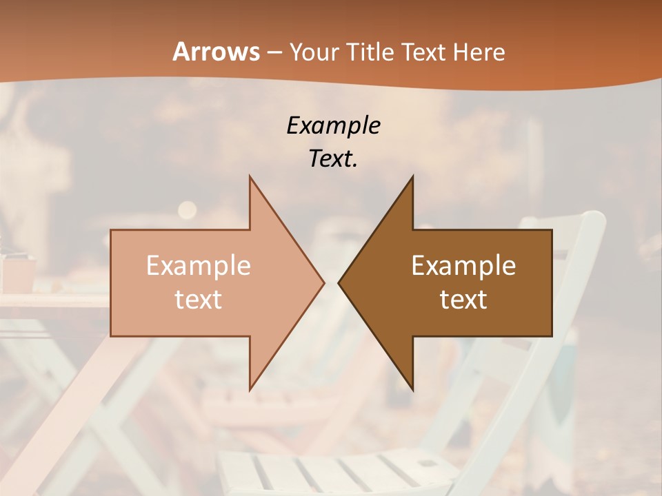 A Table And Chairs With A Cup Of Coffee On It PowerPoint Template