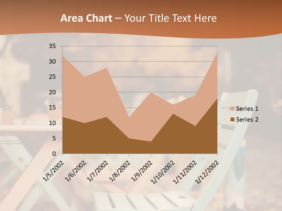 A Table And Chairs With A Cup Of Coffee On It PowerPoint Template