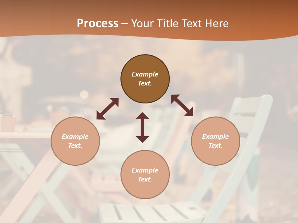 A Table And Chairs With A Cup Of Coffee On It PowerPoint Template