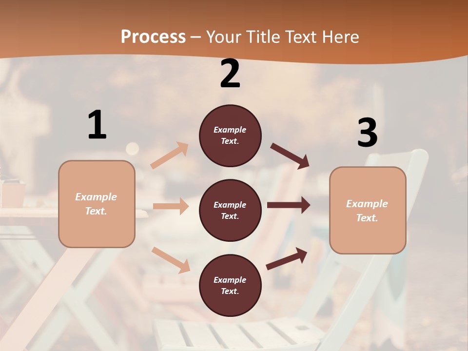 A Table And Chairs With A Cup Of Coffee On It PowerPoint Template