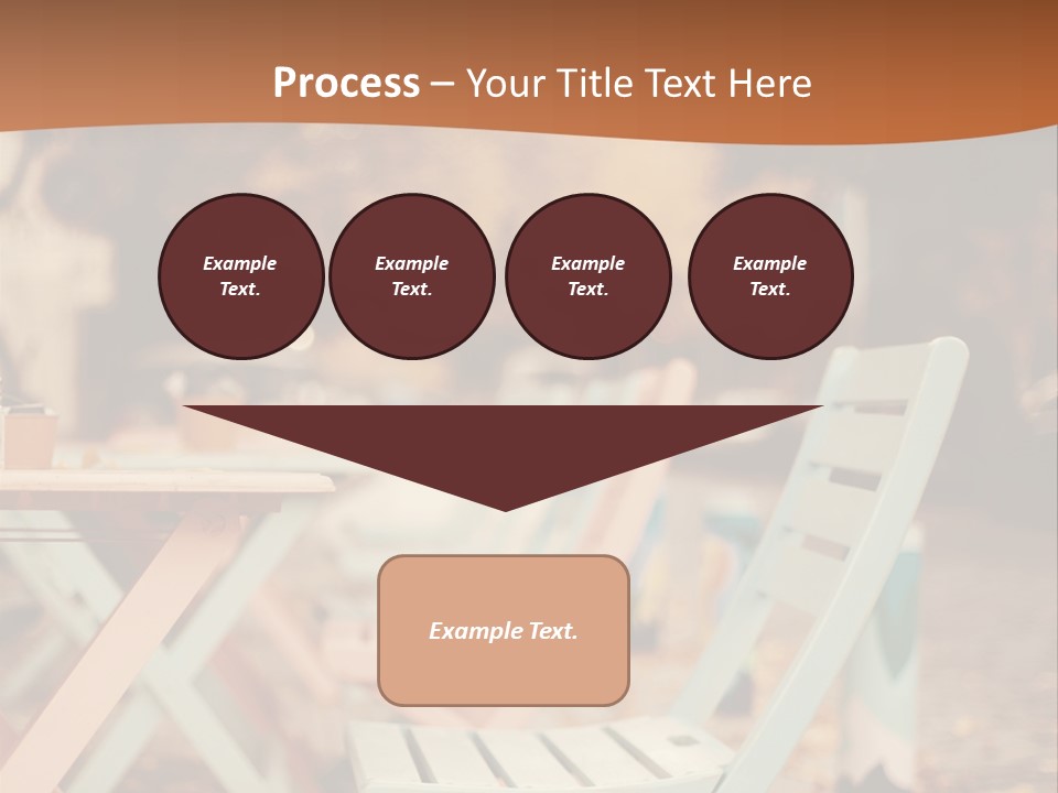 A Table And Chairs With A Cup Of Coffee On It PowerPoint Template