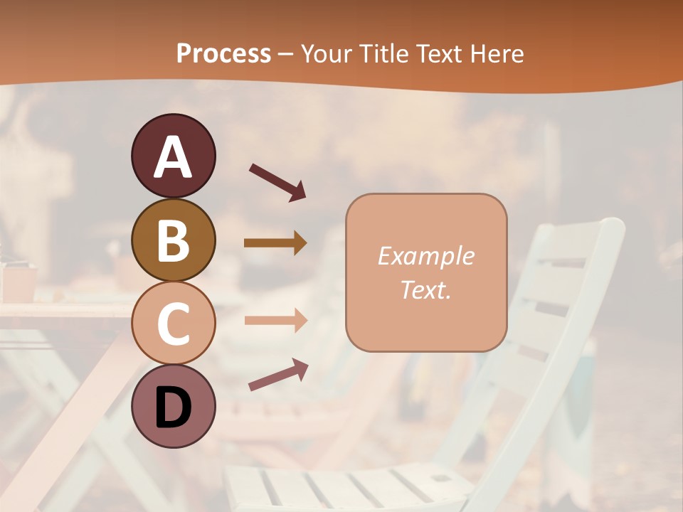 A Table And Chairs With A Cup Of Coffee On It PowerPoint Template