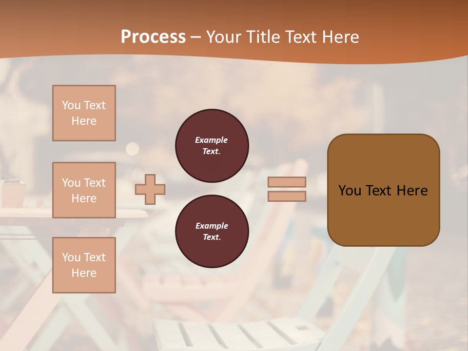 A Table And Chairs With A Cup Of Coffee On It PowerPoint Template