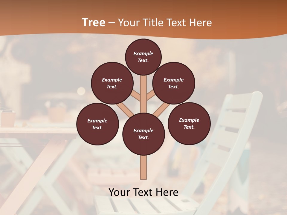 A Table And Chairs With A Cup Of Coffee On It PowerPoint Template