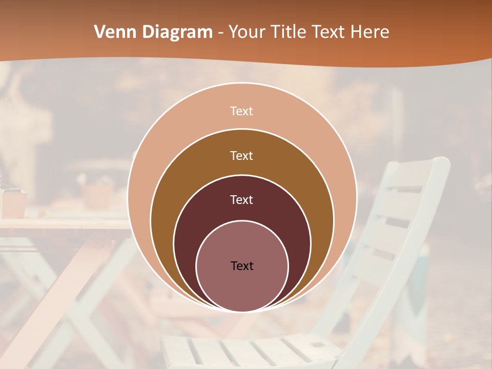 A Table And Chairs With A Cup Of Coffee On It PowerPoint Template
