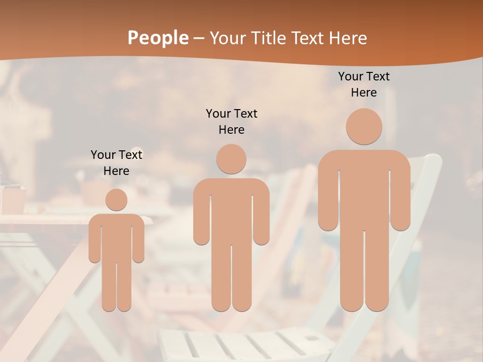 A Table And Chairs With A Cup Of Coffee On It PowerPoint Template