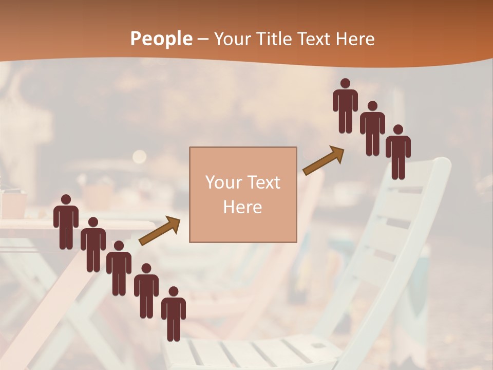 A Table And Chairs With A Cup Of Coffee On It PowerPoint Template