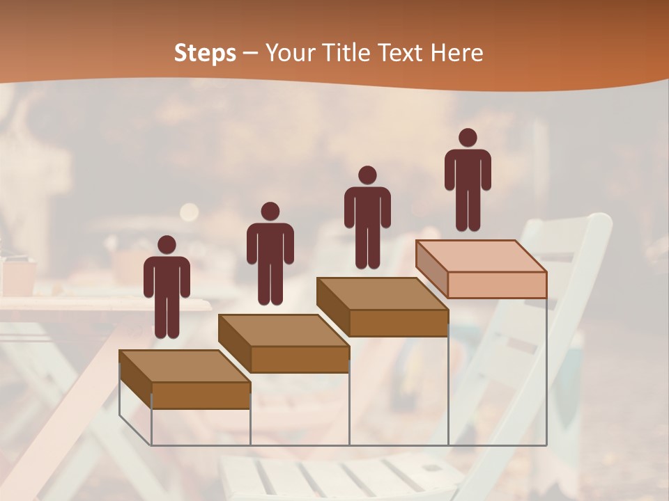 A Table And Chairs With A Cup Of Coffee On It PowerPoint Template