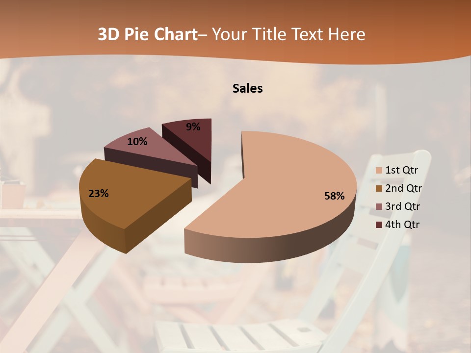 A Table And Chairs With A Cup Of Coffee On It PowerPoint Template