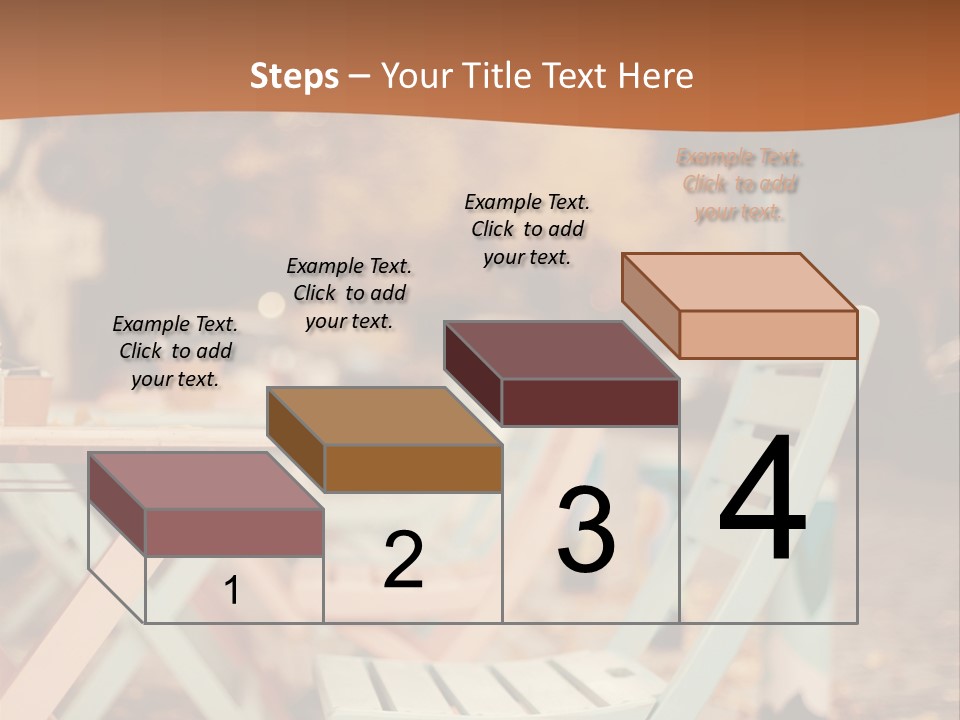 A Table And Chairs With A Cup Of Coffee On It PowerPoint Template