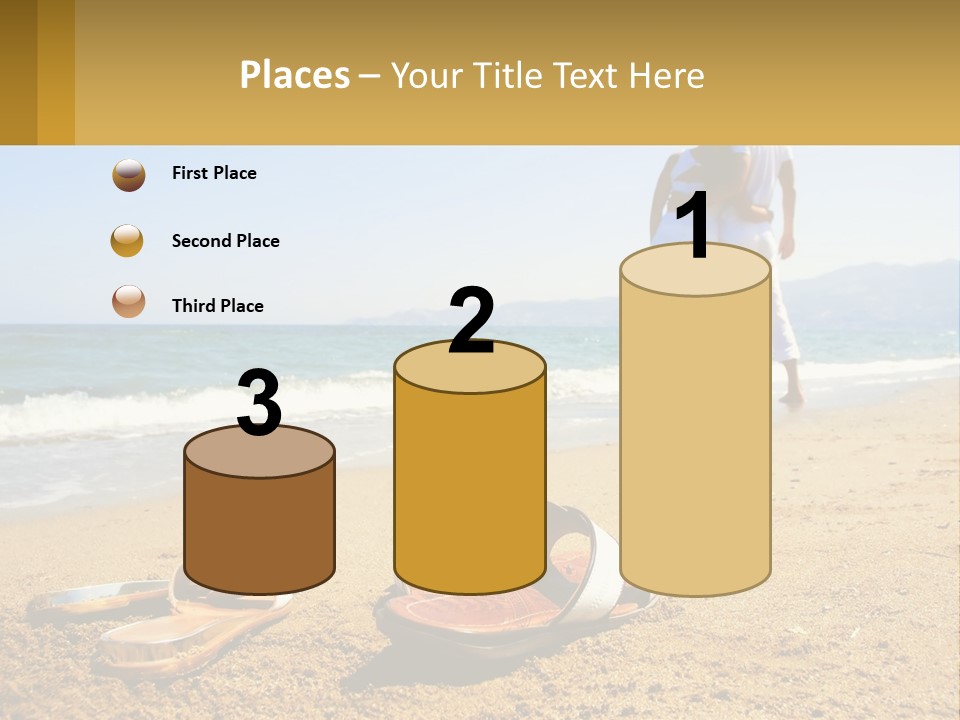 A Couple Of People Standing On Top Of A Sandy Beach PowerPoint Template
