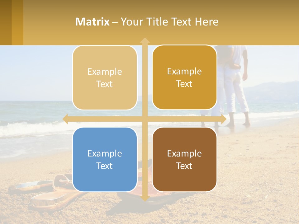 A Couple Of People Standing On Top Of A Sandy Beach PowerPoint Template
