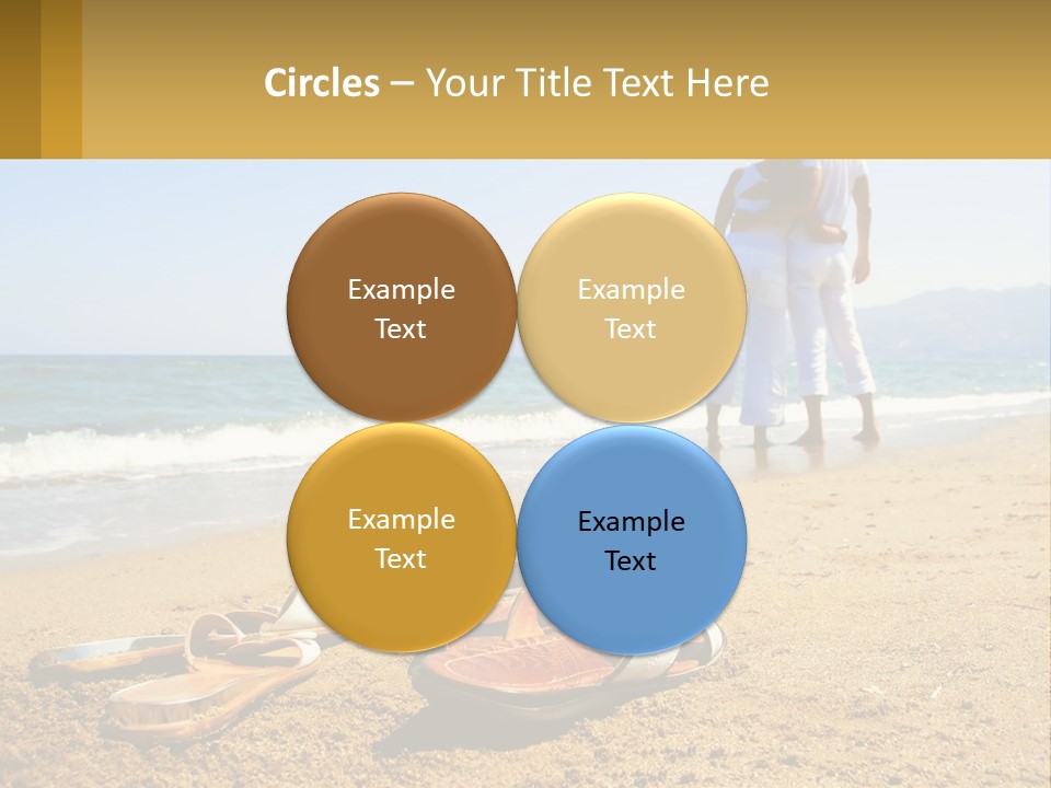 A Couple Of People Standing On Top Of A Sandy Beach PowerPoint Template