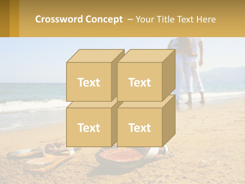 A Couple Of People Standing On Top Of A Sandy Beach PowerPoint Template